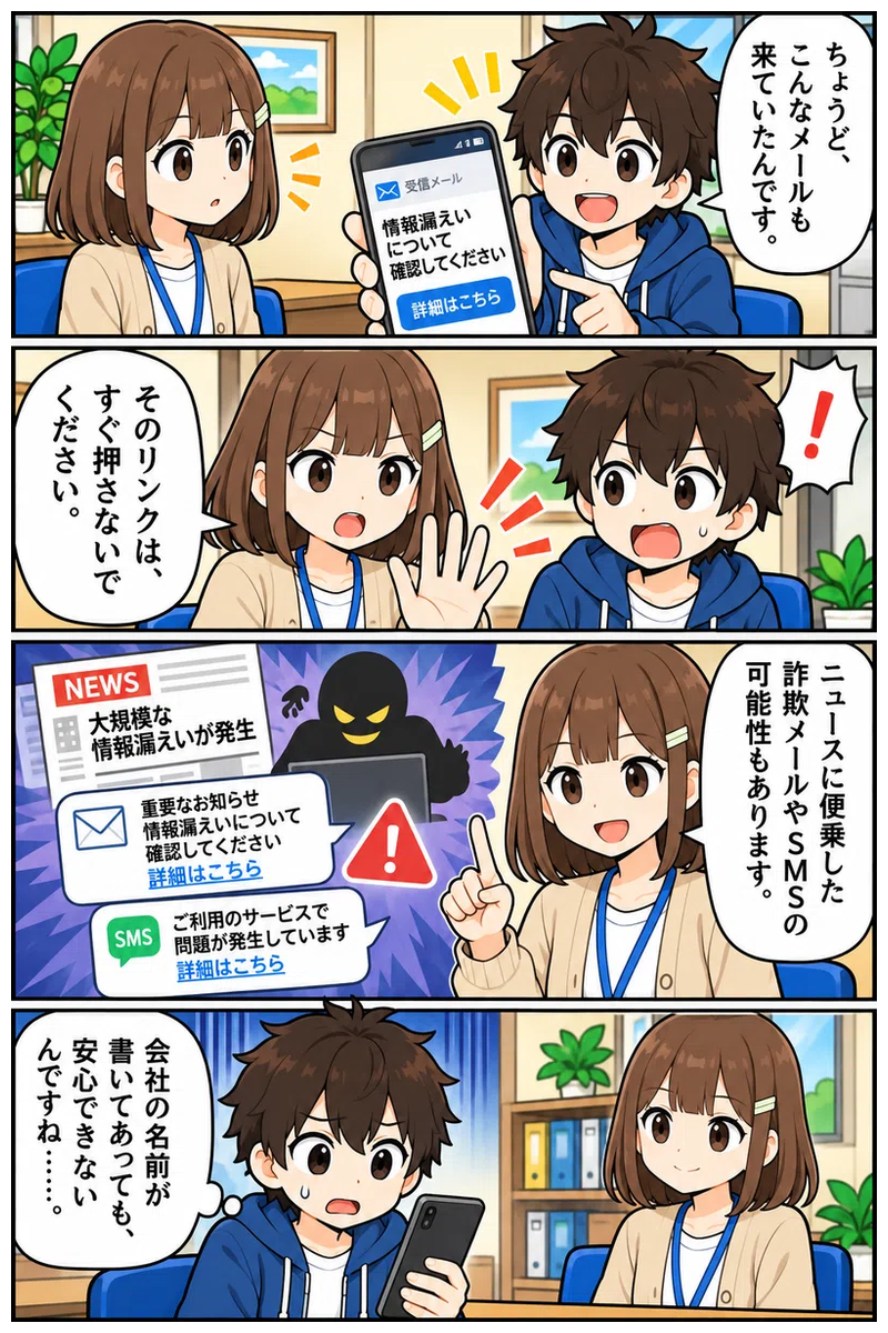 個人情報が漏れた２